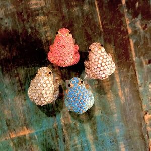 Rhinestone Frog Stretch Rings